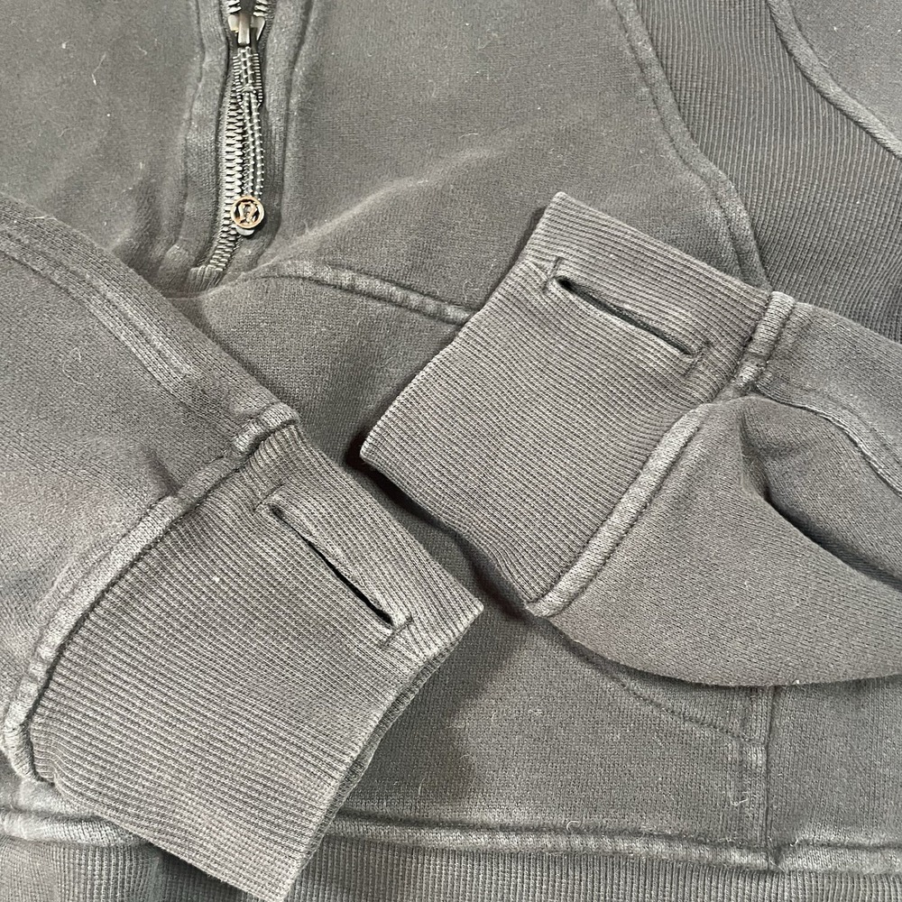Lululemon 1/2 Zip Scuba Pullover Size XS/S Black Cropped Sweatshirt Boxy Fit Top - Picture 7 of 9